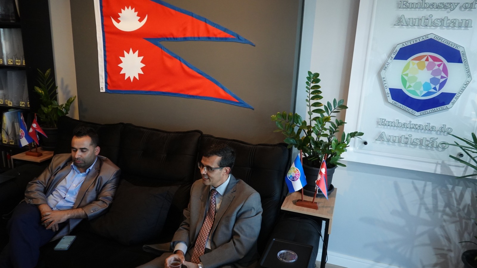 The Nepalese delegation at the Embassy of Autistan.